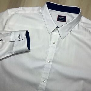 UNTUCKit Shirt Men’s Sz XXXL White Wrinkle Free Flip Cuff Long Sleeve Las Cases
